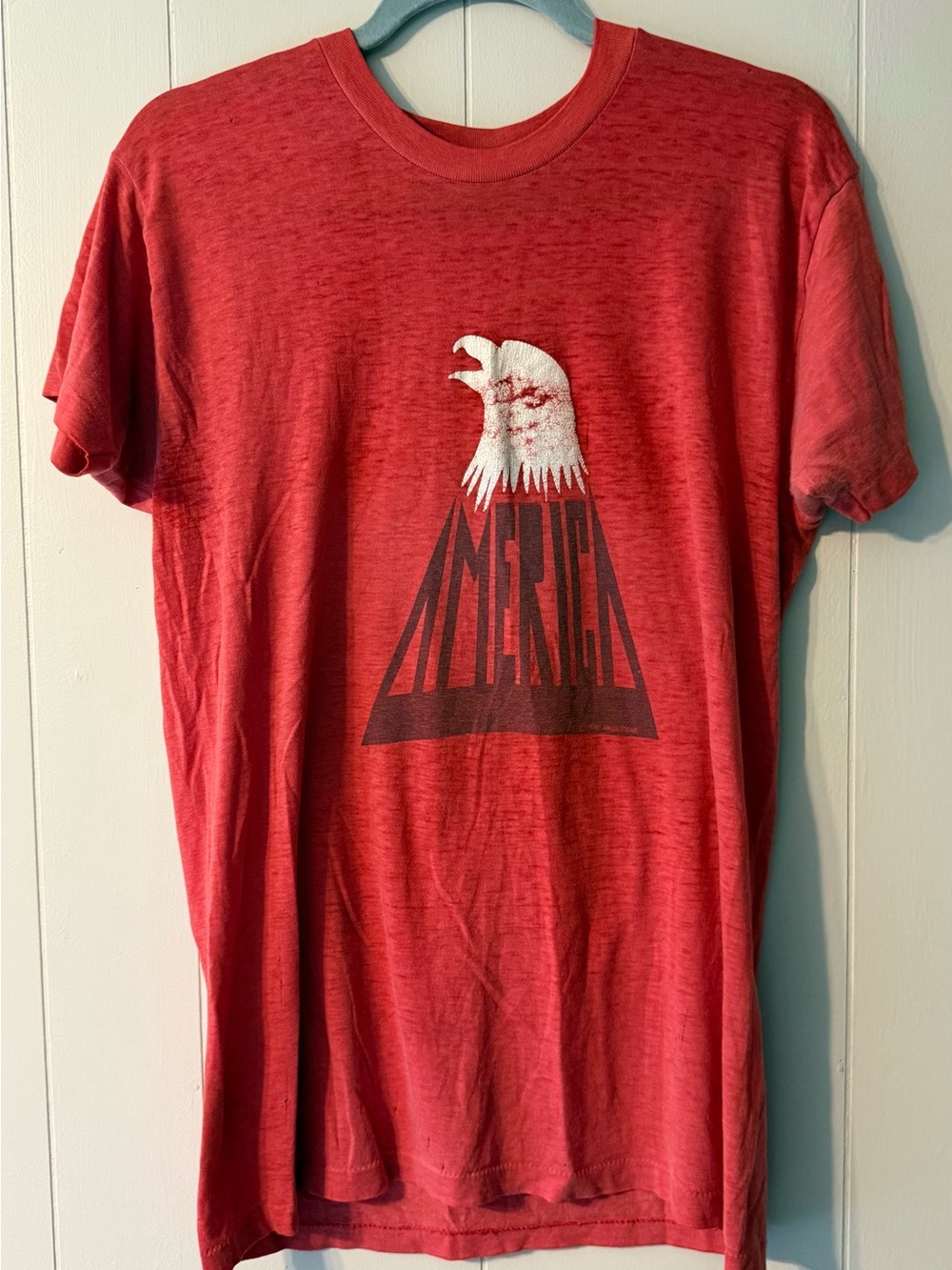 Vintage 1980s America Eagle Graphic T-Shirt USA Made Thin Distressed Tee Men’s